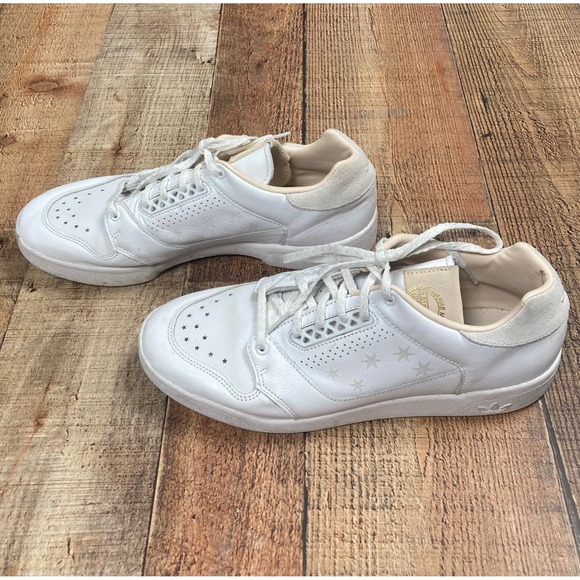 Adidas Slam Court White Leather Star Perforated Sneakers EF2097 Womens 10.5 - Picture 4 of 8